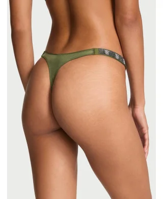 Трусики Victoria's Secret зі стразами Shine Strap Thong Panty Olive